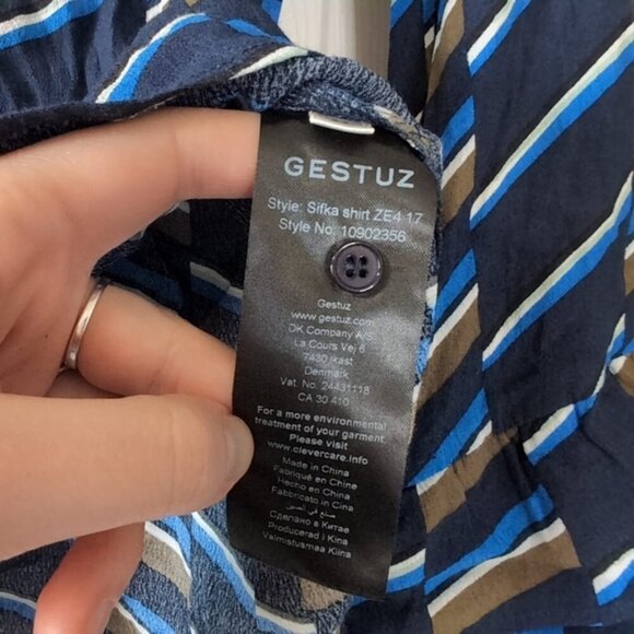 Revolve Gestuz Sifka Boho Ruffle Geometric Whimsical Fairy Stripes Ruffle S - Picture 7 of 9